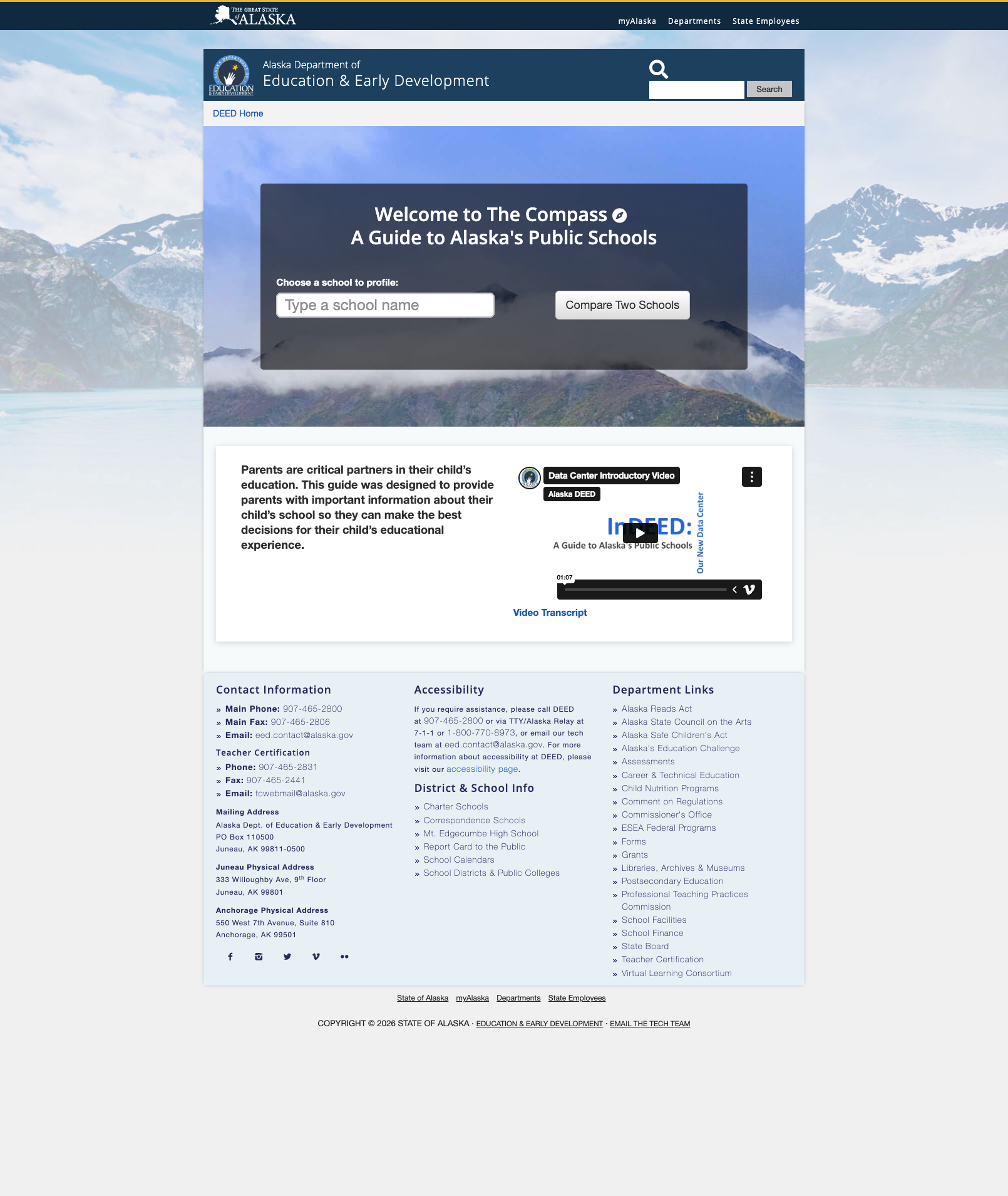 Screenshot: Compass parent guide tool