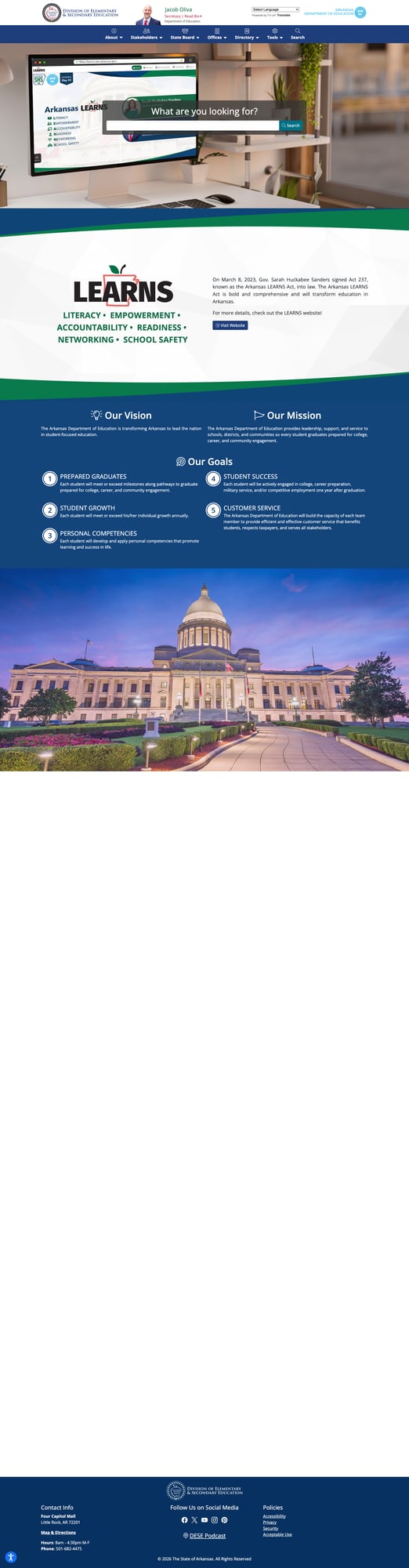 Arkansas DESE homepage