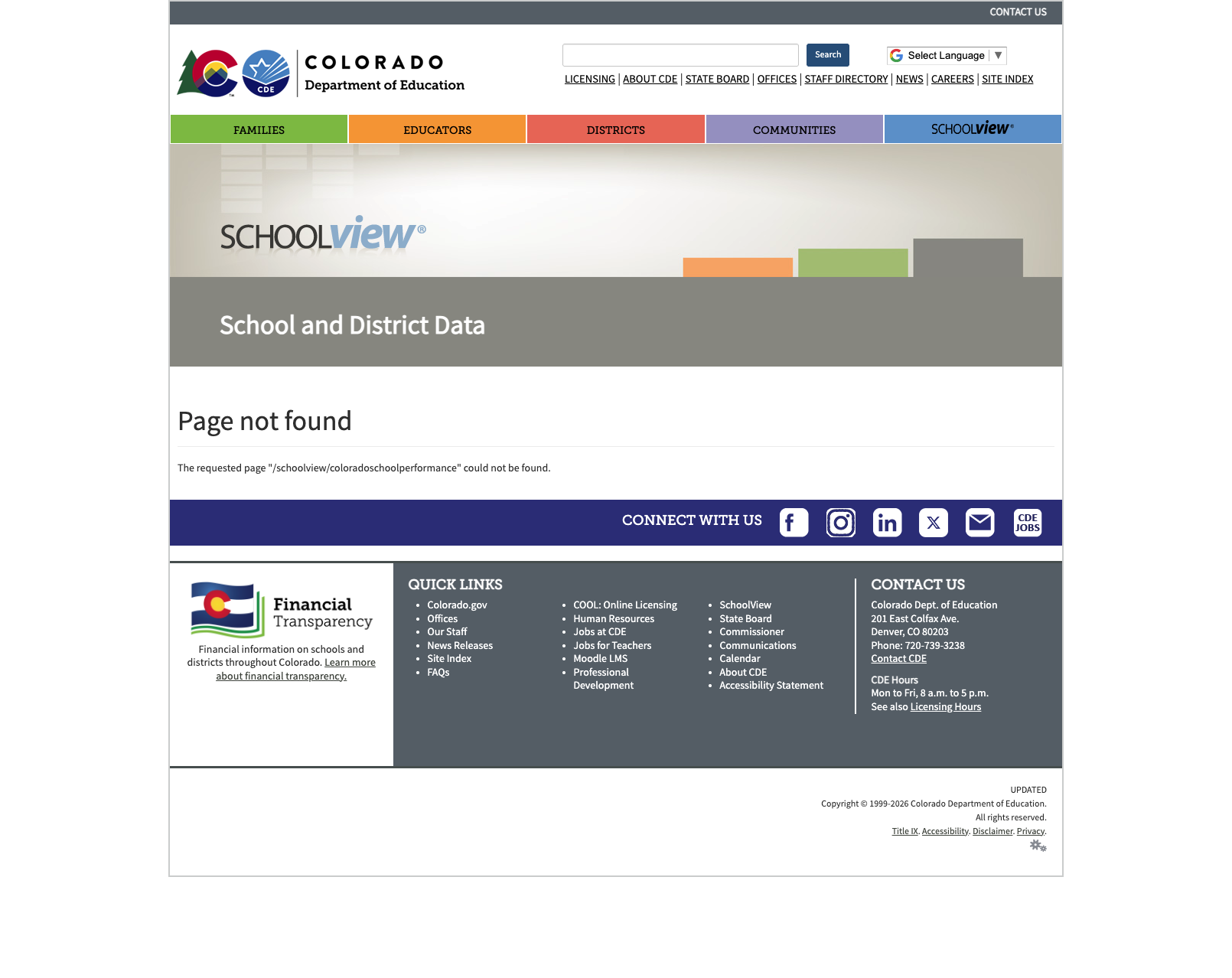 Screenshot: SchoolView as the standout data aggregation feature