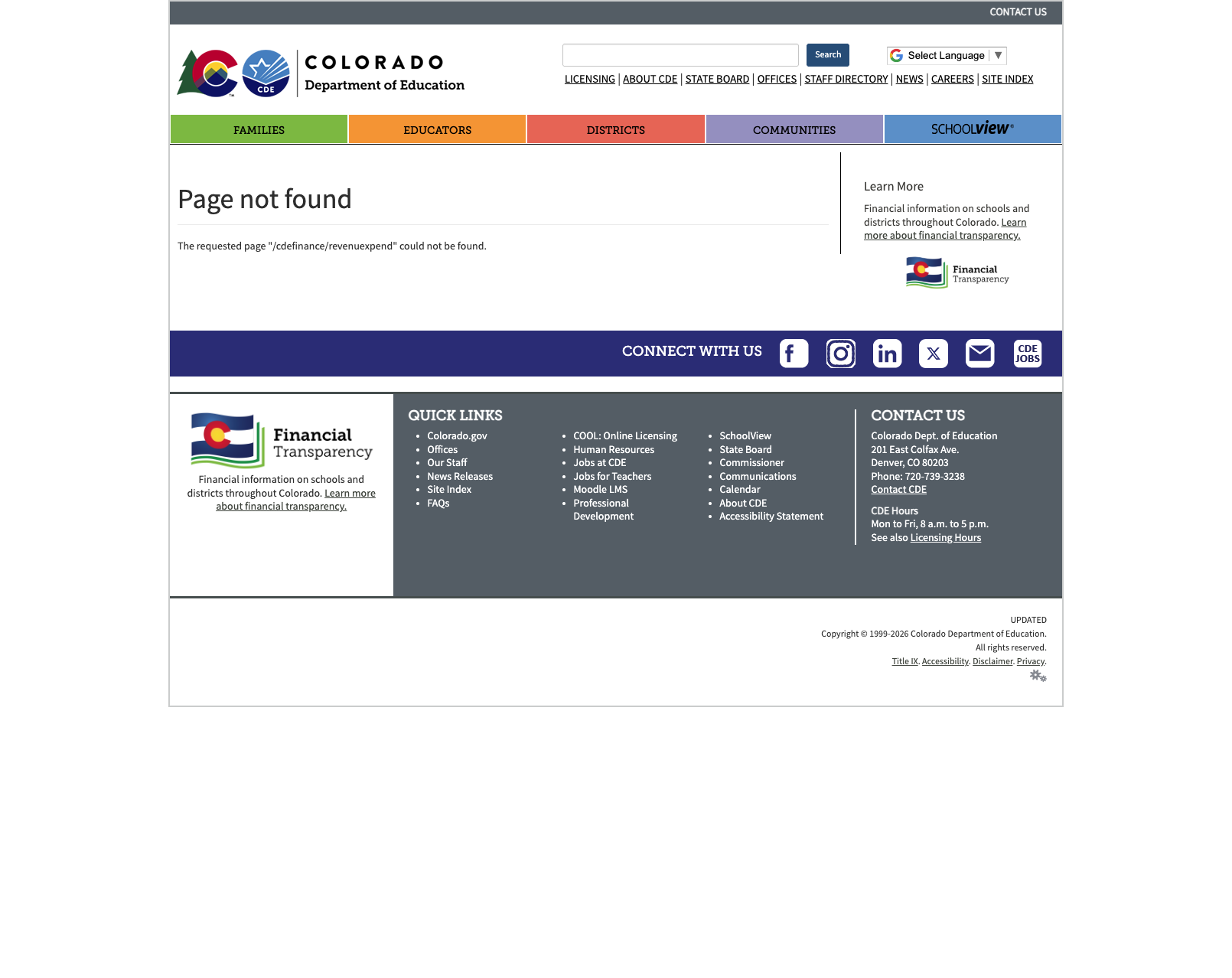 Screenshot: Financial Transparency revenue and expenditure tools