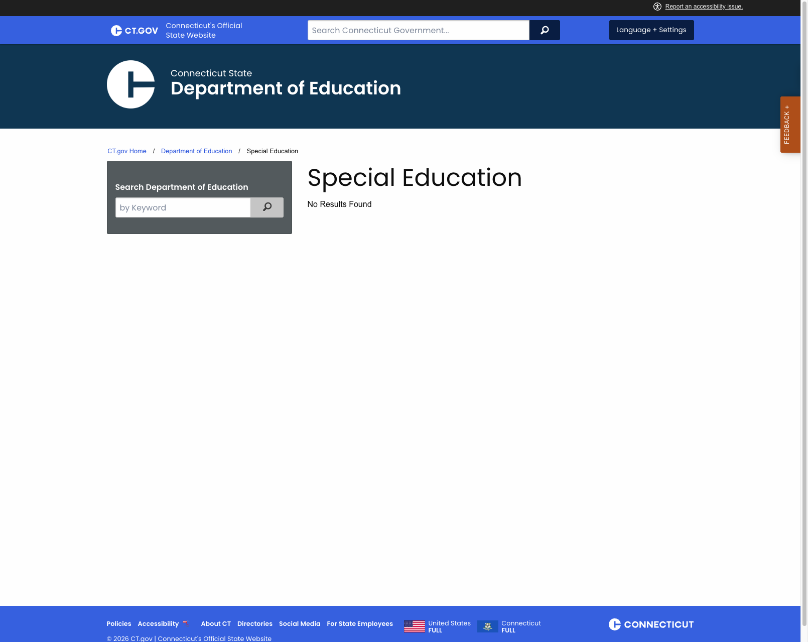 Screenshot: Certification page loads but shows "No Results Found" — empty content area