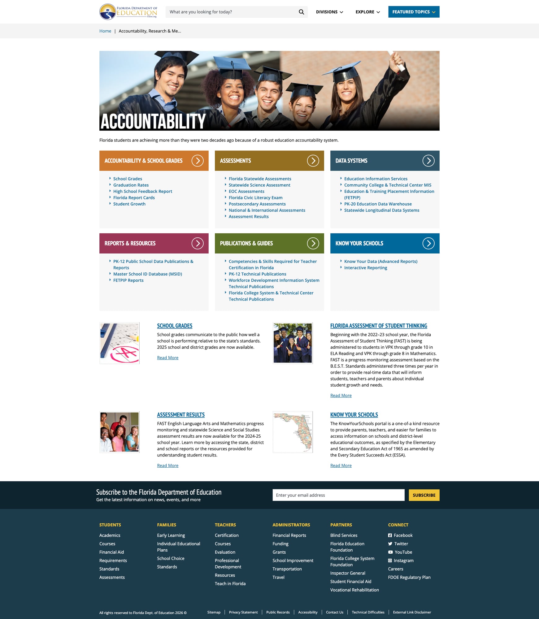 Screenshot: Accountability page with six resource categories