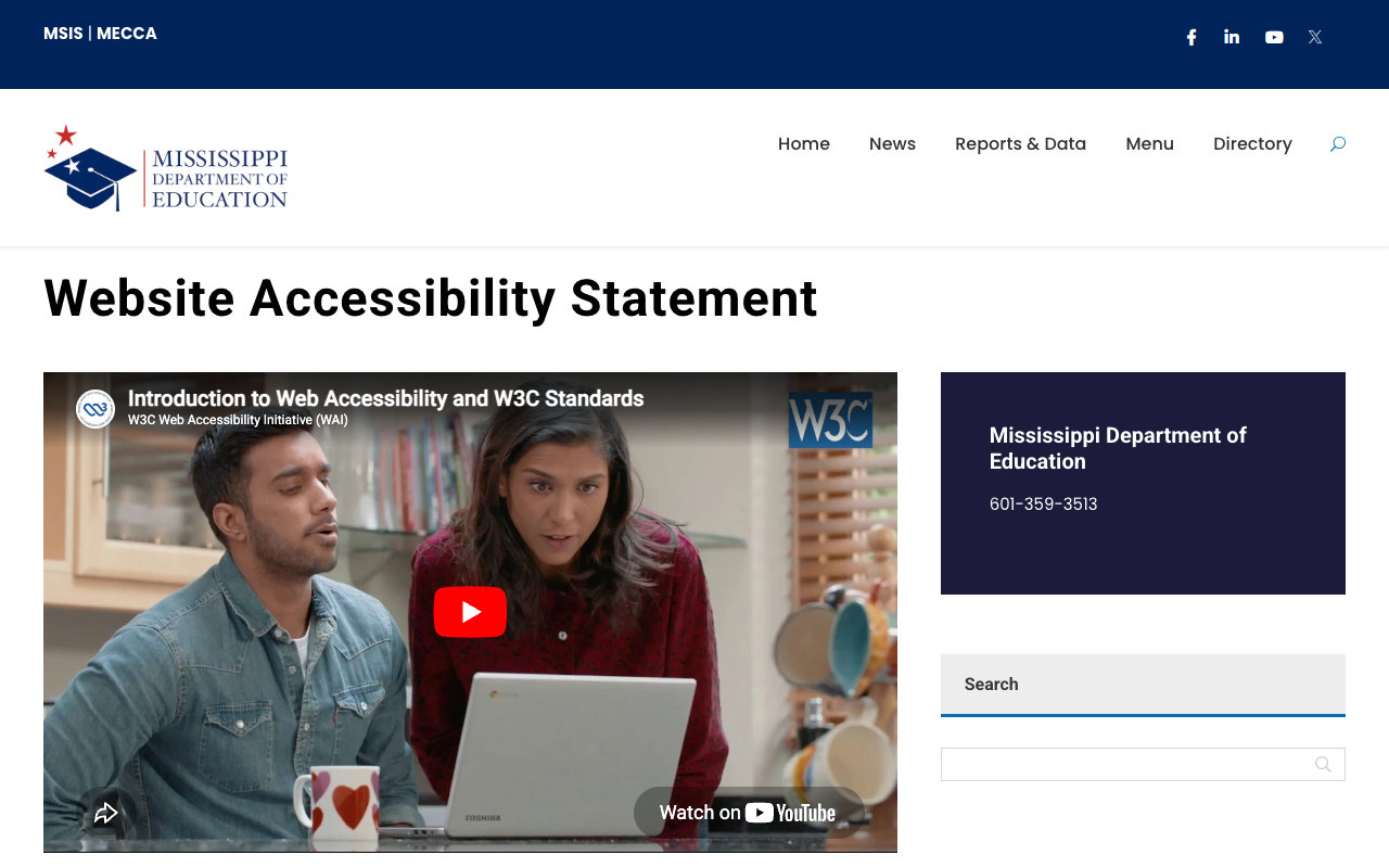 Screenshot: Accessibility Statement page — links to third-party tools rather than documenting site compliance