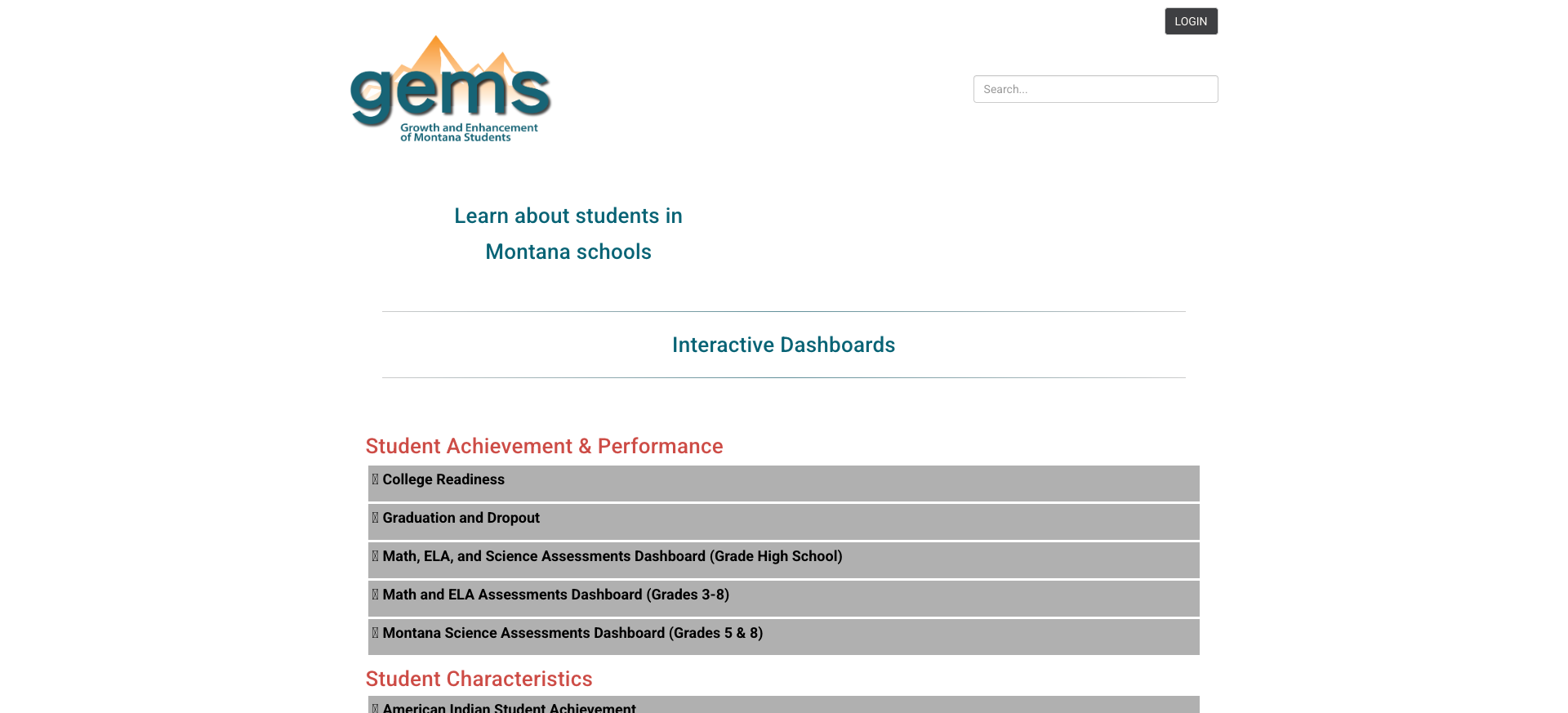 GEMS Student Data Dashboards