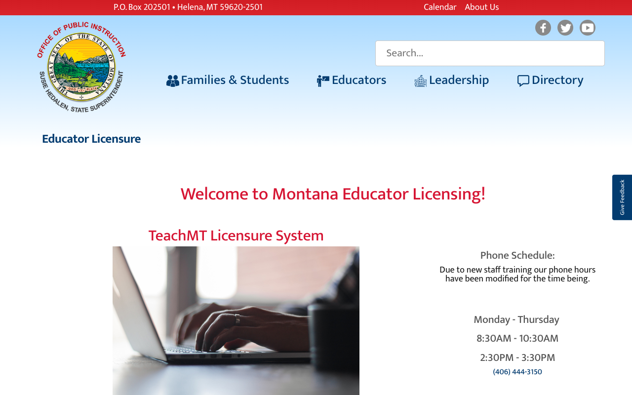Educator Licensure Page