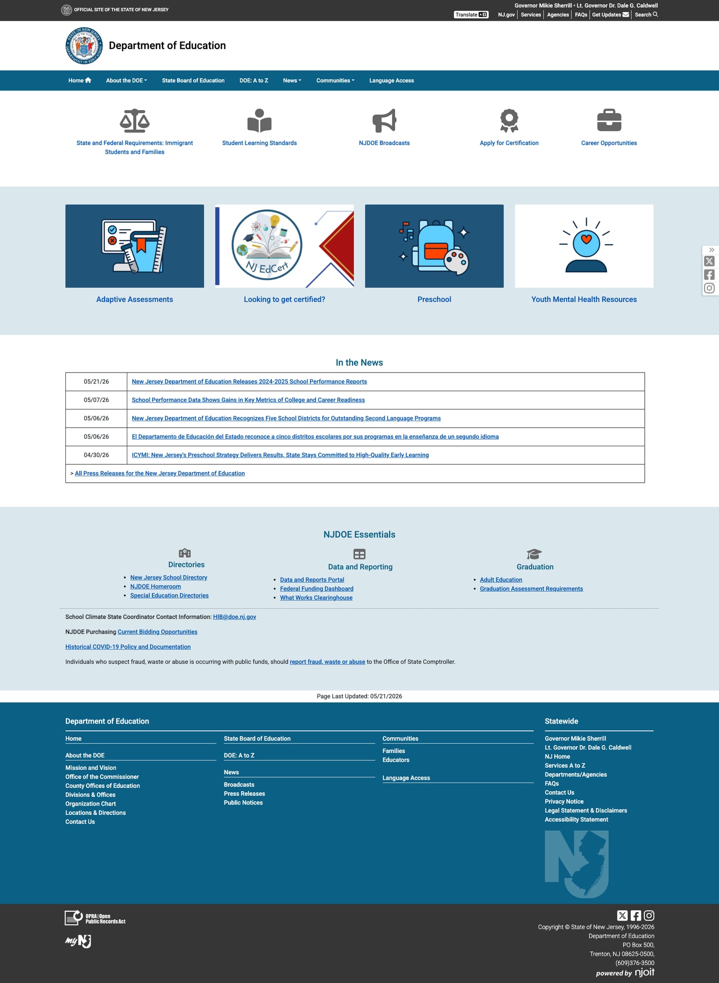 NJDOE Homepage