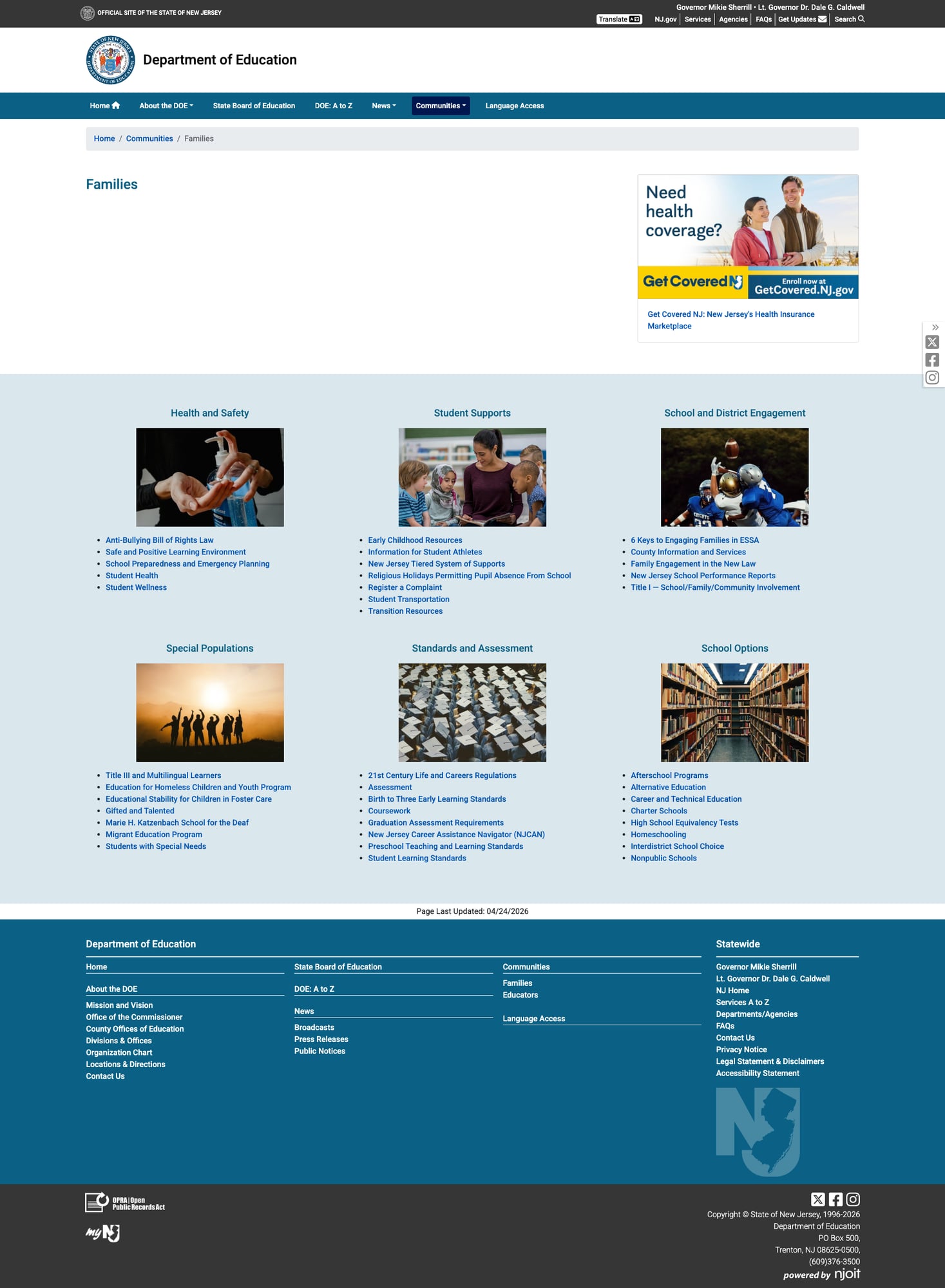 Families Page