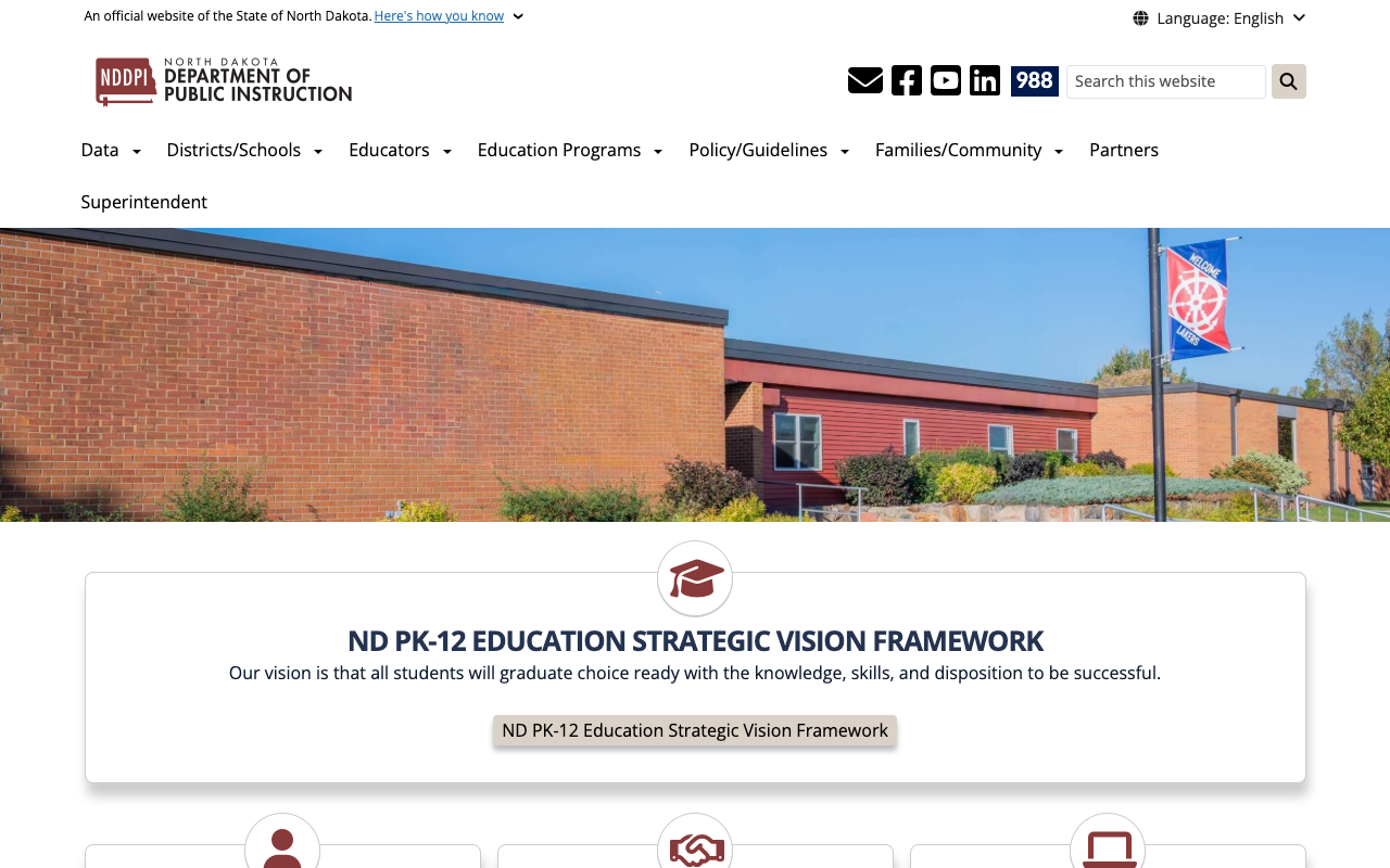 Screenshot: Homepage showing navigation bar wrapping to two rows with Superintendent on second line