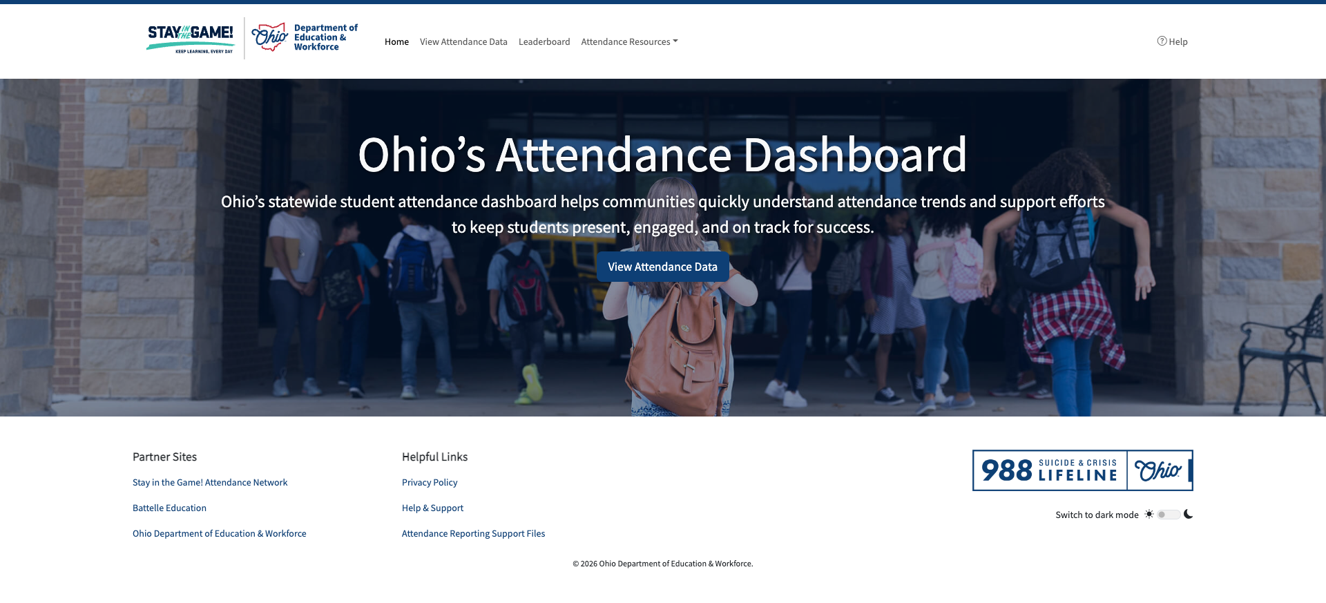 Ohio's Attendance Dashboard — a modern, purpose-built data visualization tool