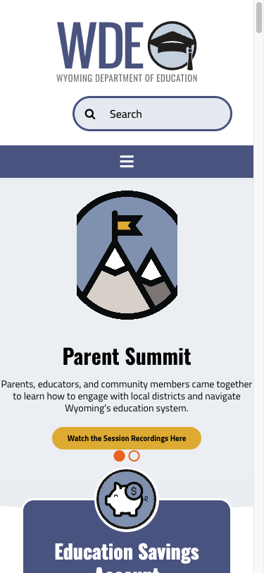 Mobile responsive view with hamburger menu